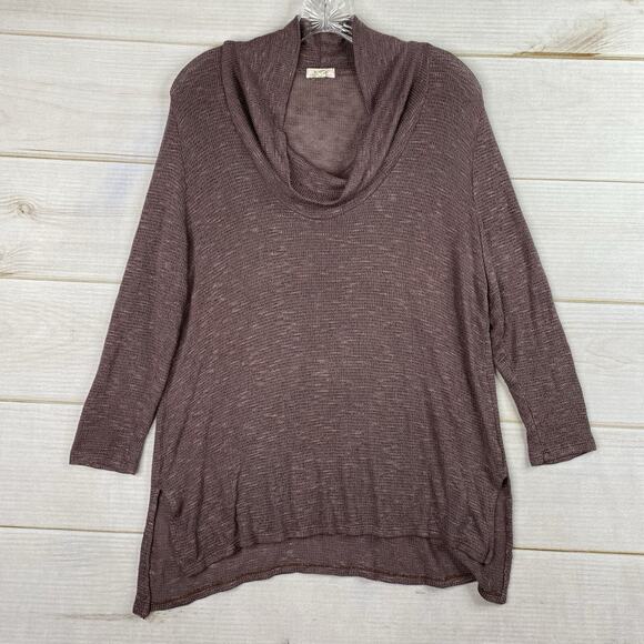 Joie Soft Sweater Womens M Purple Cowl Neck Drape Lagenlook Texture Knit USA - Picture 1 of 7